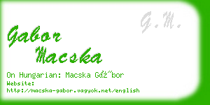 gabor macska business card